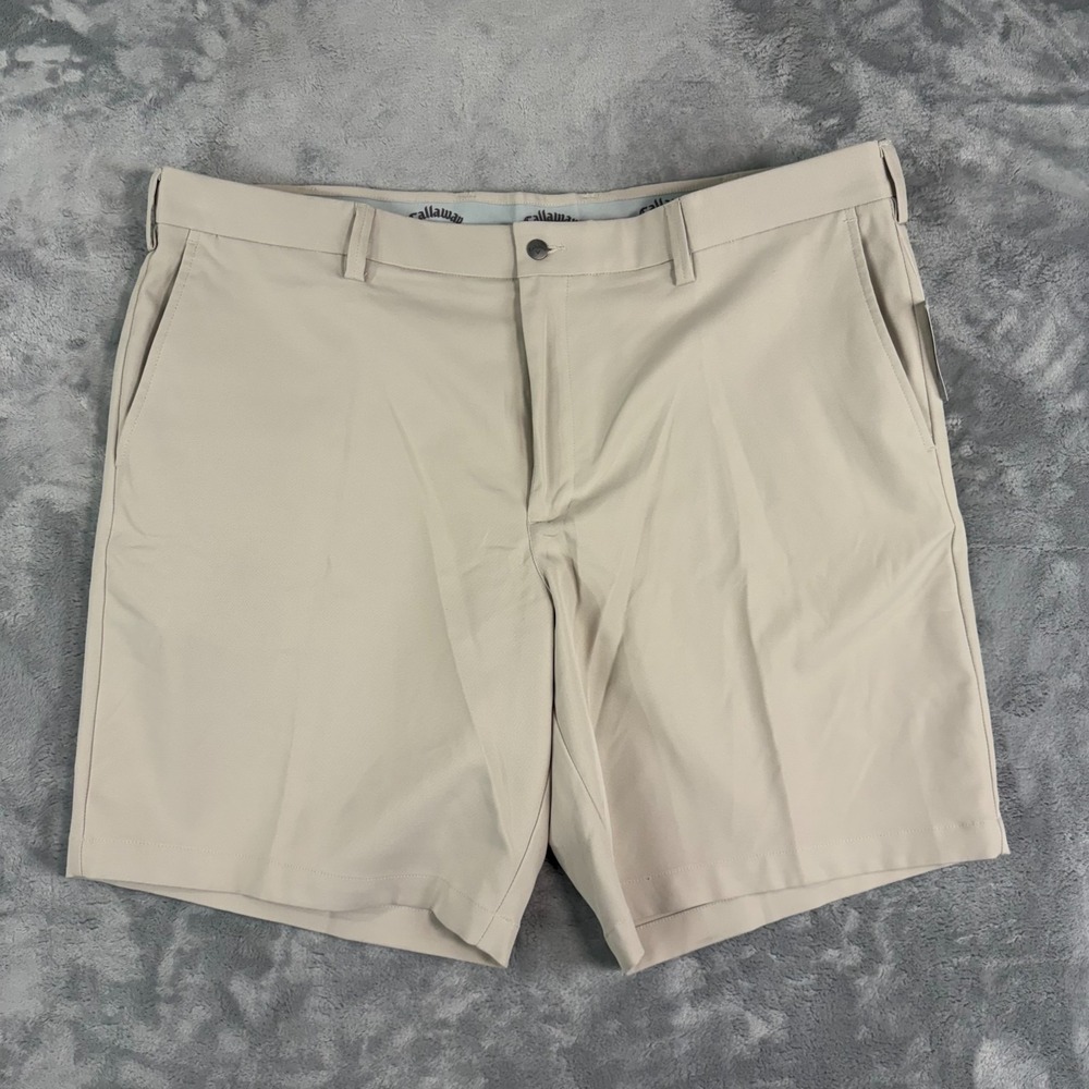 Callaway Pro Spin 3.0 Golf Shorts Mens 42 Beige 9" Inseam UPF 50 Stretch NWT